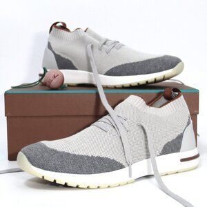 Loro Piana White And Brown Sneakers With Sporty Design